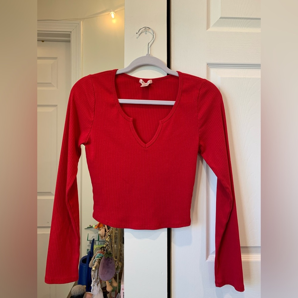 Bozzolo Scarlet V-Neck Long Sleeve Top
